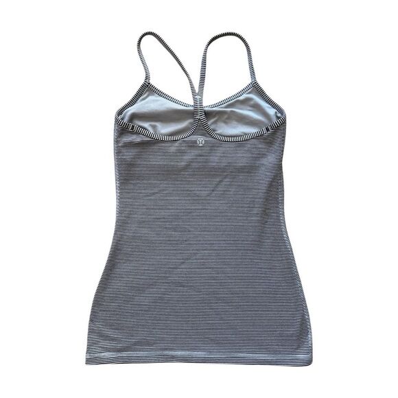 Lululemon Power Y Tank Top Tonka Stripe Black Heathered Medium Grey 4 - Picture 6 of 10